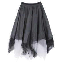 Load image into Gallery viewer, [EAM] High Elastic Waist Black Asymmetrical Mesh Temperament Half-body Skirt Women Fashion Tide New Spring Autumn 2020 1T703
