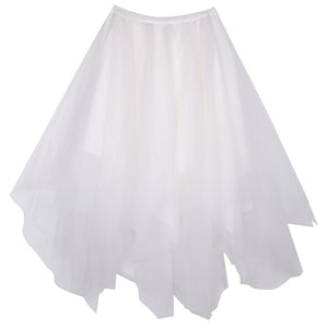 [EAM] High Elastic Waist Black Asymmetrical Mesh Temperament Half-body Skirt Women Fashion Tide New Spring Autumn 2020 1T703
