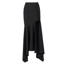Load image into Gallery viewer, [EAM] High Waist Black Irregular Ruffles Long Temperament Half-body Skirt Women Fashion Tide New Spring Autumn 2020 1T613
