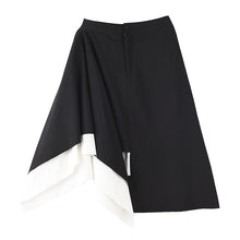 Load image into Gallery viewer, [EAM] High Waist Black White Irregular Burr Split Joint Half-body Skirt Women Fashion Tide New Spring Summer  2020 1T66601
