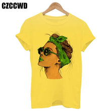Load image into Gallery viewer, Yellow Plus Size T-shirt Women Summer Vogue Print Lady Casual T Shirt Tops Harajuku Streetwear Short Sleeve O-Neck Tees Tshirt