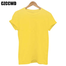 Load image into Gallery viewer, Yellow Plus Size T-shirt Women Summer Vogue Print Lady Casual T Shirt Tops Harajuku Streetwear Short Sleeve O-Neck Tees Tshirt