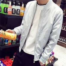 Load image into Gallery viewer, Slim Fit Solid Mens Bomber Jacket 2020 Spring Autumn Male Baseball Thin Jackets Brand Casual Coat Top Men's windbreaker Jacket