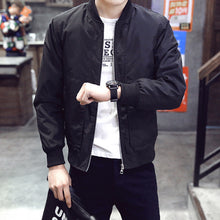 Load image into Gallery viewer, Slim Fit Solid Mens Bomber Jacket 2020 Spring Autumn Male Baseball Thin Jackets Brand Casual Coat Top Men's windbreaker Jacket