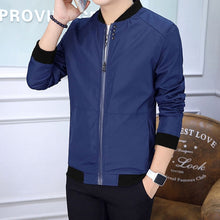 Load image into Gallery viewer, Slim Fit Solid Mens Bomber Jacket 2020 Spring Autumn Male Baseball Thin Jackets Brand Casual Coat Top Men's windbreaker Jacket
