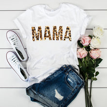 Load image into Gallery viewer, Women's T-shirts Mama Mom Leopard Letter Print Harajuku T Shirt Mother Clothing T-shirt for Women Tees Tops 2020 Female T-Shirt
