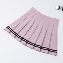 Load image into Gallery viewer, XS-2XL summer plaid skirt female 2020 high waist chic stitching student pleated skirts female cute sweet girls dance skirt