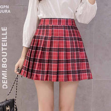 Load image into Gallery viewer, XS-2XL summer plaid skirt female 2020 high waist chic stitching student pleated skirts female cute sweet girls dance skirt
