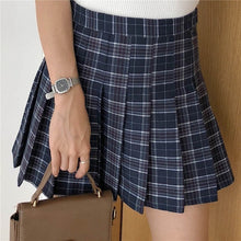 Load image into Gallery viewer, XS-2XL summer plaid skirt female 2020 high waist chic stitching student pleated skirts female cute sweet girls dance skirt