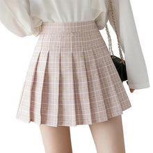 Load image into Gallery viewer, XS-2XL summer plaid skirt female 2020 high waist chic stitching student pleated skirts female cute sweet girls dance skirt