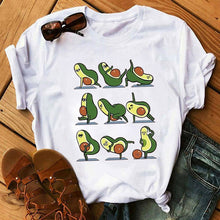Load image into Gallery viewer, women's T-shirts Kawaii Cartoon Avocado Short Sleeve harajuku T-shirt Women Casual Avocado 90s Graphic Tops female T-shirt Tops