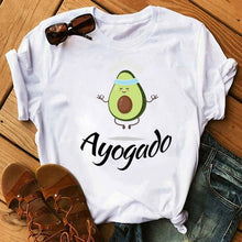 Load image into Gallery viewer, women's T-shirts Kawaii Cartoon Avocado Short Sleeve harajuku T-shirt Women Casual Avocado 90s Graphic Tops female T-shirt Tops