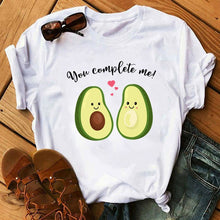 Load image into Gallery viewer, women's T-shirts Kawaii Cartoon Avocado Short Sleeve harajuku T-shirt Women Casual Avocado 90s Graphic Tops female T-shirt Tops
