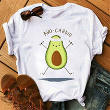 Load image into Gallery viewer, women's T-shirts Kawaii Cartoon Avocado Short Sleeve harajuku T-shirt Women Casual Avocado 90s Graphic Tops female T-shirt Tops