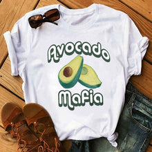 Load image into Gallery viewer, women's T-shirts Kawaii Cartoon Avocado Short Sleeve harajuku T-shirt Women Casual Avocado 90s Graphic Tops female T-shirt Tops
