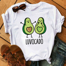 Load image into Gallery viewer, women's T-shirts Kawaii Cartoon Avocado Short Sleeve harajuku T-shirt Women Casual Avocado 90s Graphic Tops female T-shirt Tops