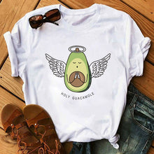 Load image into Gallery viewer, women's T-shirts Kawaii Cartoon Avocado Short Sleeve harajuku T-shirt Women Casual Avocado 90s Graphic Tops female T-shirt Tops