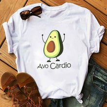 Load image into Gallery viewer, women's T-shirts Kawaii Cartoon Avocado Short Sleeve harajuku T-shirt Women Casual Avocado 90s Graphic Tops female T-shirt Tops