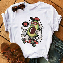 Load image into Gallery viewer, women's T-shirts Kawaii Cartoon Avocado Short Sleeve harajuku T-shirt Women Casual Avocado 90s Graphic Tops female T-shirt Tops