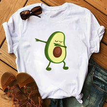 Load image into Gallery viewer, women's T-shirts Kawaii Cartoon Avocado Short Sleeve harajuku T-shirt Women Casual Avocado 90s Graphic Tops female T-shirt Tops