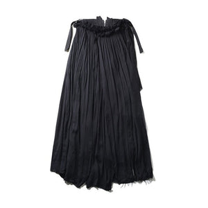 [EAM] High Elastic Waist Black Irregular Pleated Vent Long Half-body Skirt Women Fashion Tide New Spring Summer 2020 JL449