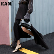 Load image into Gallery viewer, [EAM] High Waist Black Irregular Ruffles Long Temperament Half-body Skirt Women Fashion Tide New Spring Autumn 2020 1T613
