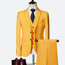 Load image into Gallery viewer, Wonderful Groom Male Wedding Prom Suit Green Slim Fit Tuxedo Men Formal Business Work Wear Suits 3Pcs Set (Jacket+Pants+Vest)
