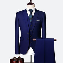 Load image into Gallery viewer, Wonderful Groom Male Wedding Prom Suit Green Slim Fit Tuxedo Men Formal Business Work Wear Suits 3Pcs Set (Jacket+Pants+Vest)
