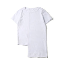 Load image into Gallery viewer, [EAM] Women White Hem Irregular Split Joint Brief T-shirt New Round Neck Short Sleeve Fashion Tide  Spring Summer 2020 JL446

