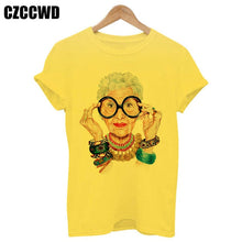 Load image into Gallery viewer, Yellow Plus Size T-shirt Women Summer Vogue Print Lady Casual T Shirt Tops Harajuku Streetwear Short Sleeve O-Neck Tees Tshirt
