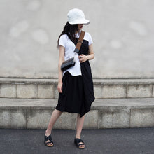Load image into Gallery viewer, [EAM] High Waist Black Irregular Split Joint Two Ways Wear Half-body Skirt Women Fashion Tide New Spring Summer 2020 JW535
