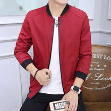 Load image into Gallery viewer, Slim Fit Solid Mens Bomber Jacket 2020 Spring Autumn Male Baseball Thin Jackets Brand Casual Coat Top Men's windbreaker Jacket
