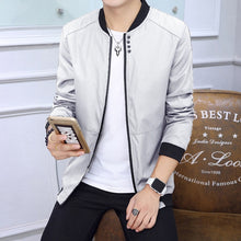 Load image into Gallery viewer, Slim Fit Solid Mens Bomber Jacket 2020 Spring Autumn Male Baseball Thin Jackets Brand Casual Coat Top Men's windbreaker Jacket
