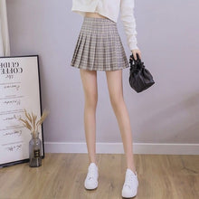 Load image into Gallery viewer, XS-2XL summer plaid skirt female 2020 high waist chic stitching student pleated skirts female cute sweet girls dance skirt
