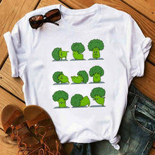 Load image into Gallery viewer, women's T-shirts Kawaii Cartoon Avocado Short Sleeve harajuku T-shirt Women Casual Avocado 90s Graphic Tops female T-shirt Tops
