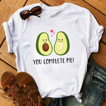 Load image into Gallery viewer, women's T-shirts Kawaii Cartoon Avocado Short Sleeve harajuku T-shirt Women Casual Avocado 90s Graphic Tops female T-shirt Tops

