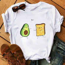 Load image into Gallery viewer, women's T-shirts Kawaii Cartoon Avocado Short Sleeve harajuku T-shirt Women Casual Avocado 90s Graphic Tops female T-shirt Tops
